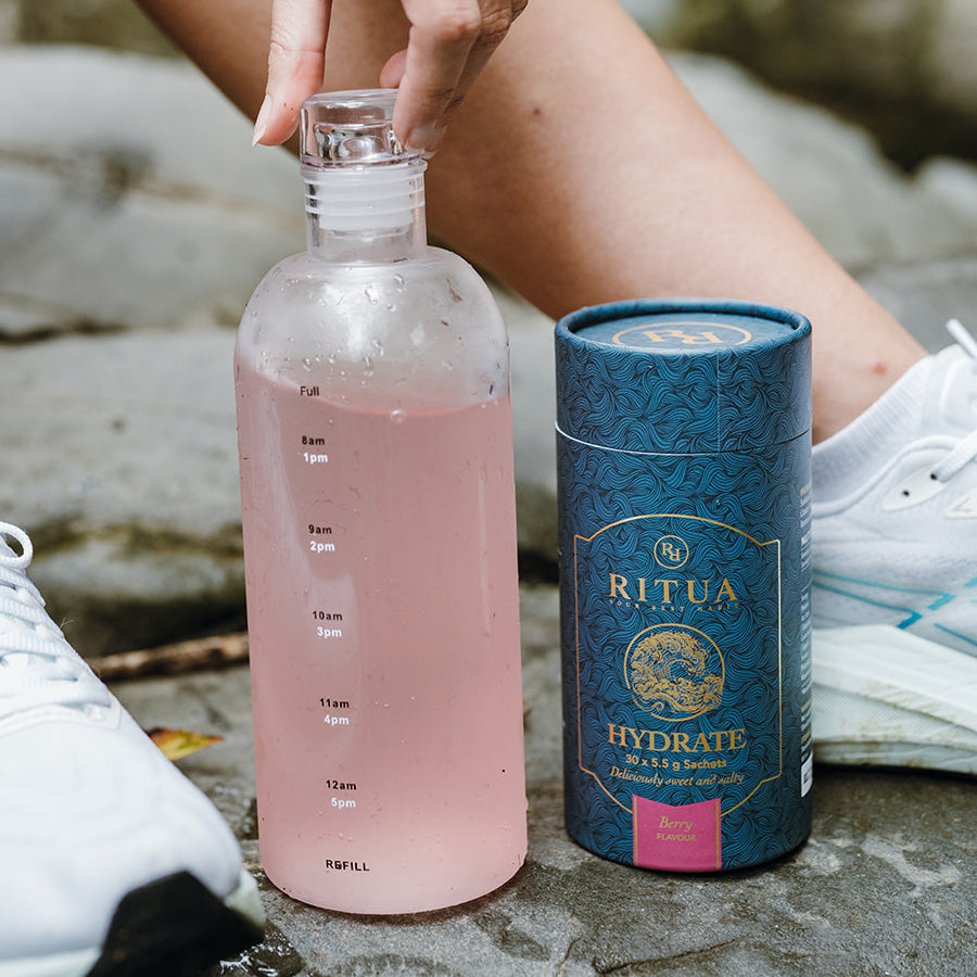 Ritua drink bottle paired with Ritua Hydrate
