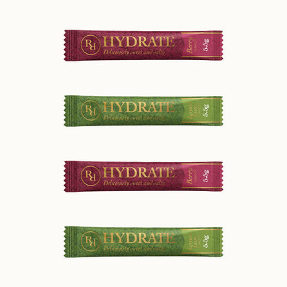 Ritua Hydrate Sample Pack, four 5.5g sachets, two Berry and two Lemon Lime