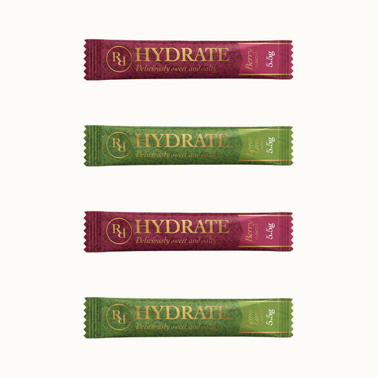 Ritua Hydrate Sample Pack, four 5.5g sachets, two Berry and two Lemon Lime