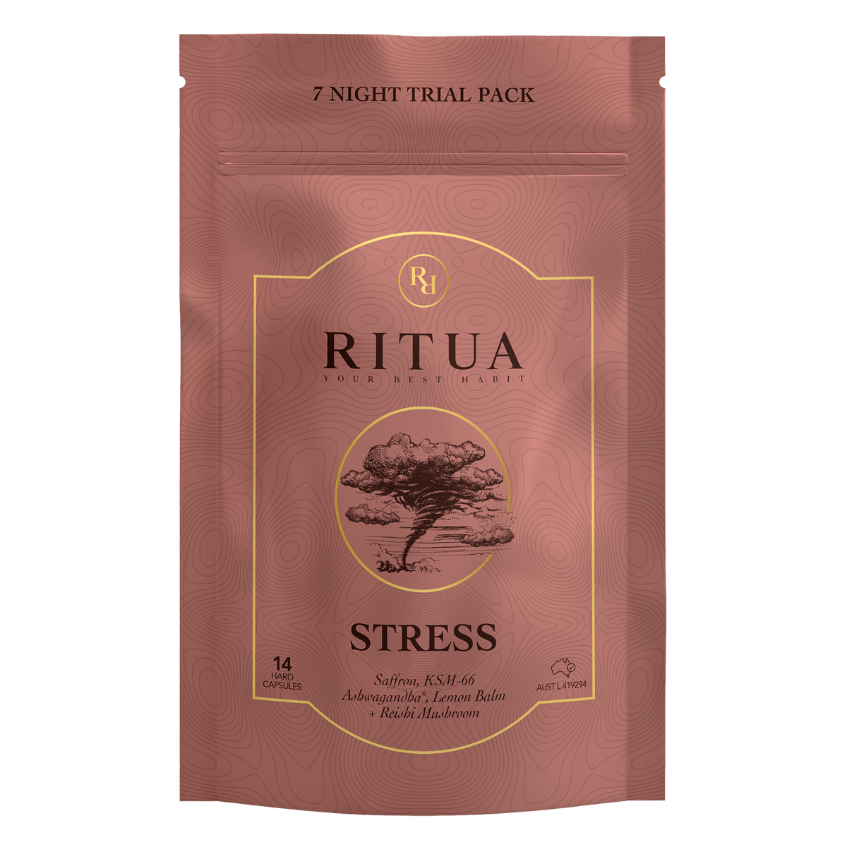Ritua Stress 7 Night Trial Pack, 14 hard capsules